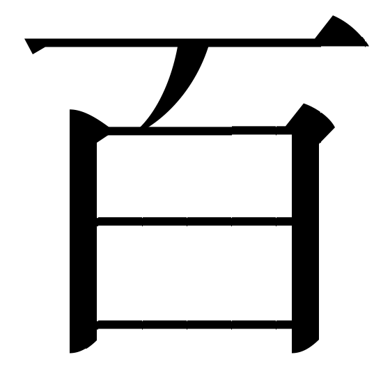 picture: Chinese character bai, "hundred".